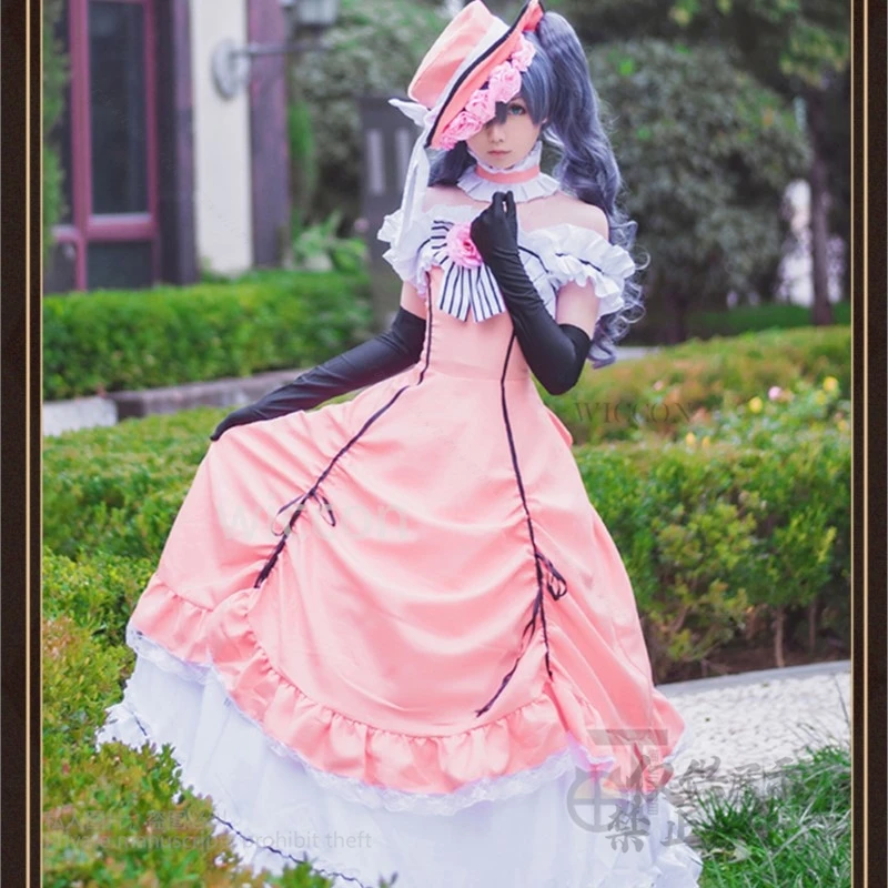 Anime Black Butler Ciel Phantomhive Cosplay Roze Fancy Dress Kuroshitsuji Lady Lolita Meid Kawaii Uniform Cosplay Y2K Costumized