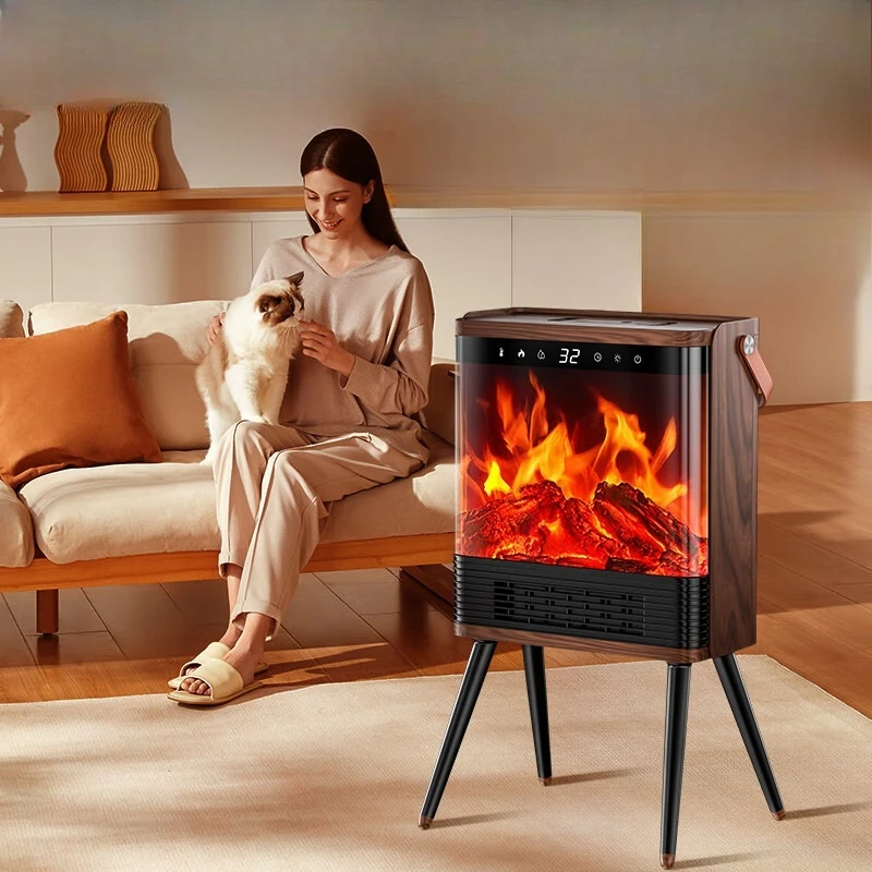 

Электрический каминный обогреватель, графеновый быстрый нагрев, домашний обогреватель с реалистичным дисплеем пламени, ЭКО-энергосберегающий тихий вентилятор