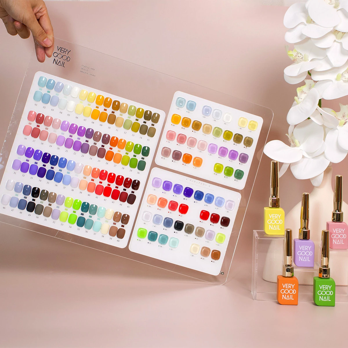 Very Good Nail 60 Colors Gel Nail Polish Set, High Pigment Solid Colors, UV LED Soak Off Professional Nail Salon Collection