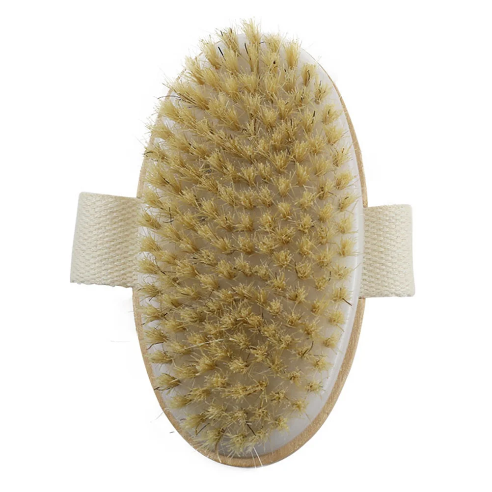 

Eco Friendly Bristle Shower Brush Handheld Wooden Bath Brush for Dead Skin Removal Gentle Exfoliation and Blood Stimulation