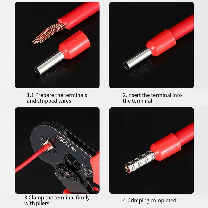 400pcs Tube Type Terminal Set European Type Tube Type Terminal Combination Boxed Cold Pressing Terminal