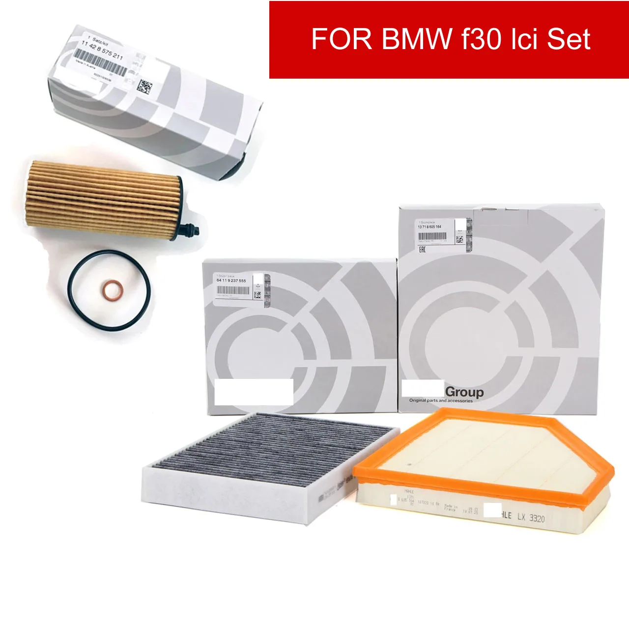 original anke papa filter set for BM f30 lci air filter 13718605164  oil filter  11428575211  cabin filter  64119237555