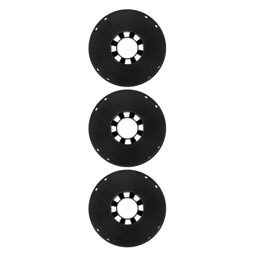 

3 Pcs Cord Reel Storage Extension Hollow Black Wire Retractable Spool Organizer Electrical Cable Holder Accessories