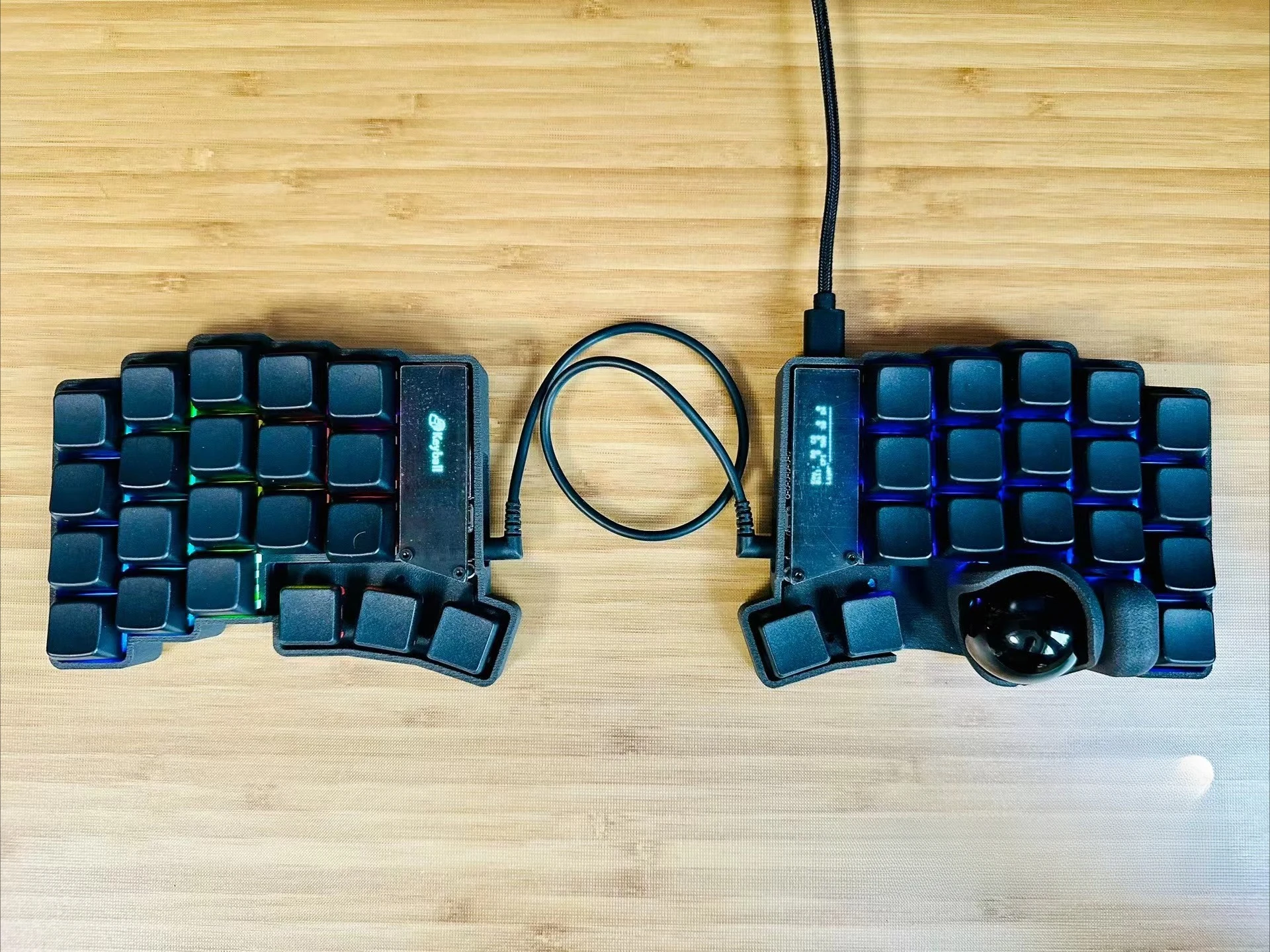 MiFuny Keyball 37/49/59 SplitKeyboard Kit Custom Wired RGB Via Change Key Hot-swap Rp2040 DPI Trackball 34MM FDM 3D Printing Kit