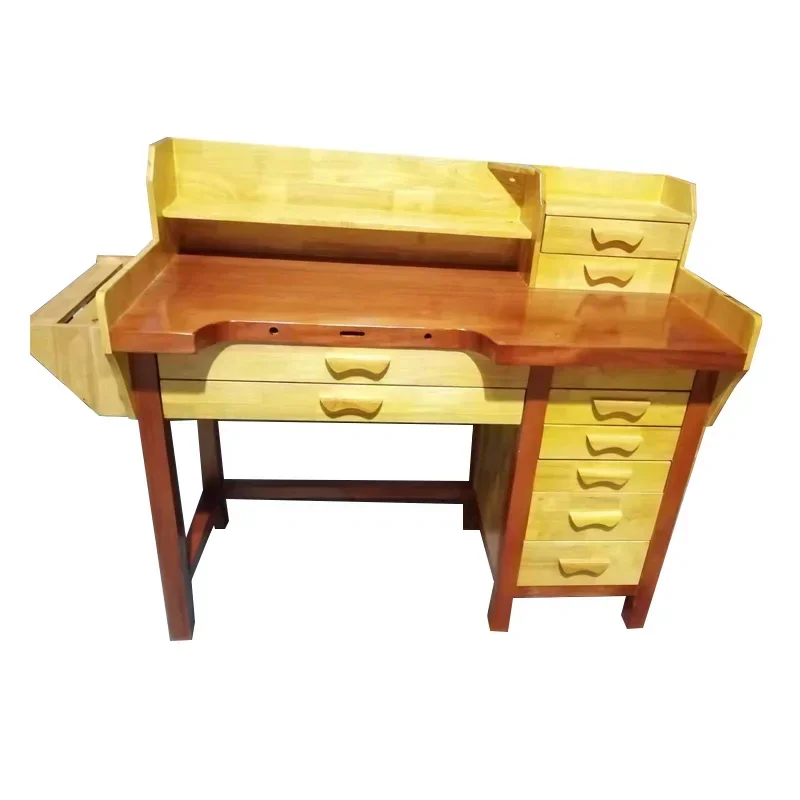 great value for money DIY Gold Goldsmith Jeweler Jewellery Making Table Jewelers Workbench Solid Wood Workbench for Sale