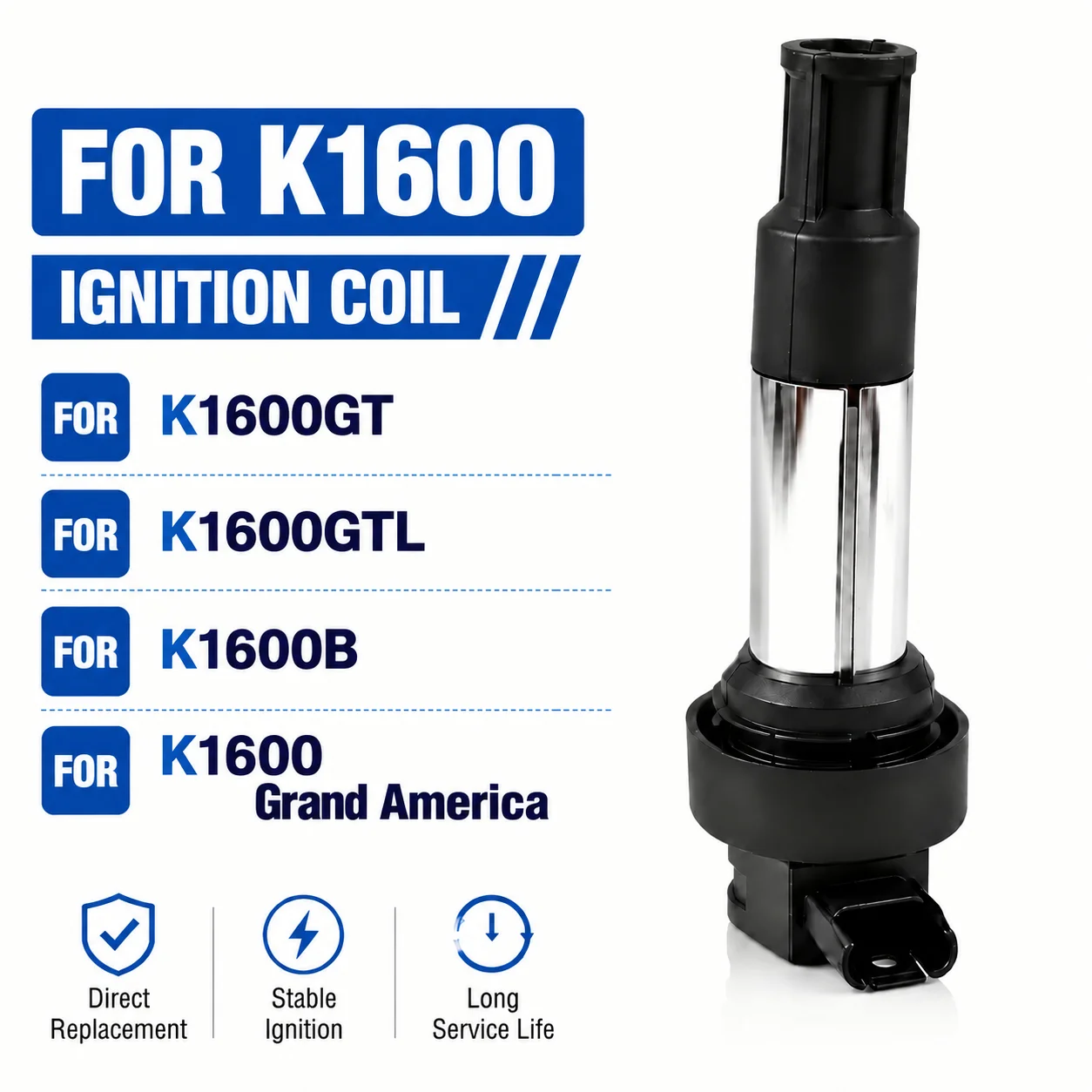 Engine Ignition Coil For BMW K1600GT K1600GTL K1600B K1600 Bagger Grand America K48 K61 2010-2023 Motorcycle Parts 12137722679
