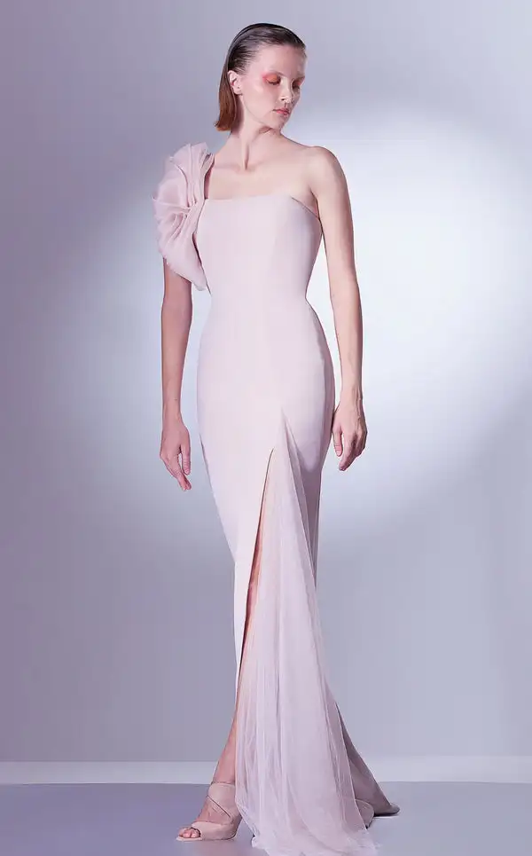 

Customized Formal Jersey Pleat Straight One-shoulder Long Dresses Bespoke Occasion Dresses Retro Simple Elegant Sizes Available