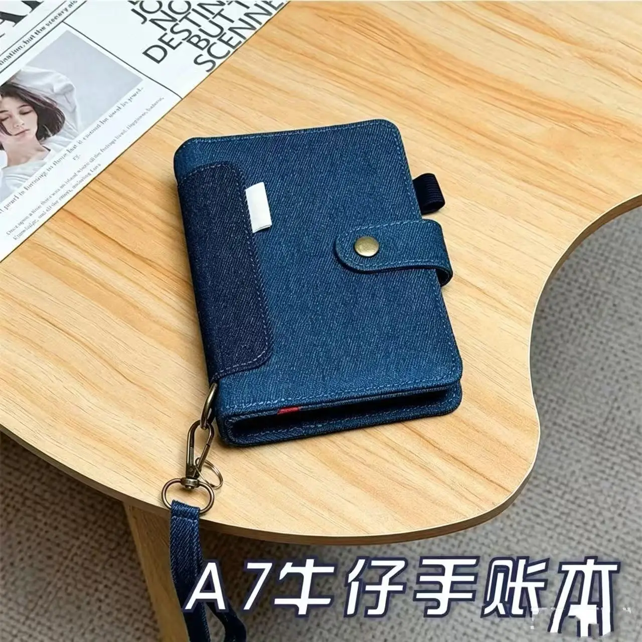Korean Retro Hand Ledger Denim A7 Schedule Loose-leaf Book Fabric Niche Design High-value Pocket Diary Portable Notebook Gift
