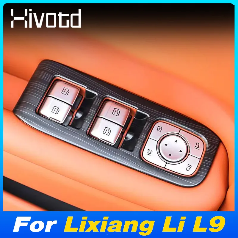 For Lixiang Li L9 Car Door Window Lift Part Adjustment Switch Button Cover Trim Interior Protector Modification Accessories 2024