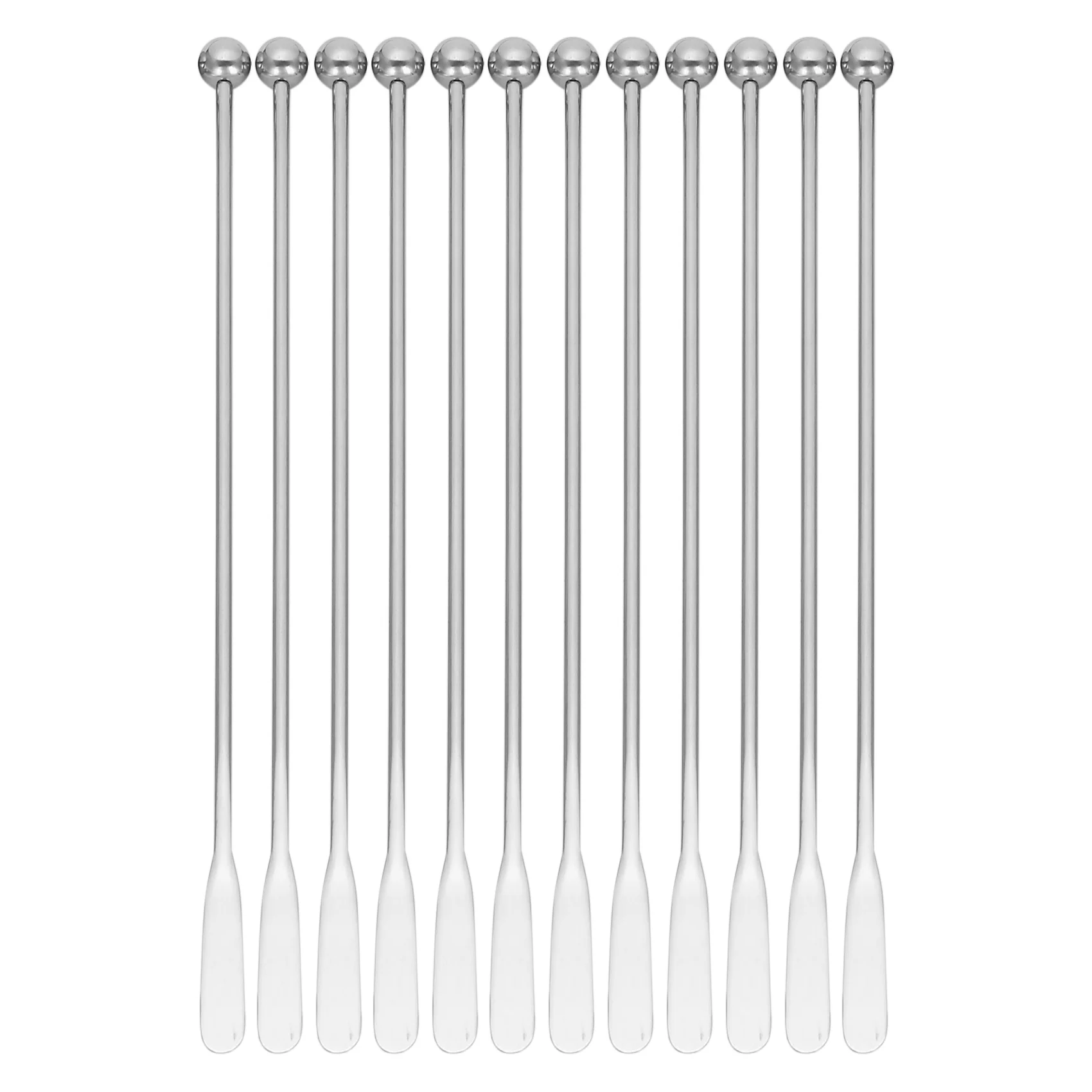 

12Pcs Swizzle Sticks, Premium Stainless Steel Cocktail Beverage Drink Stirrer Stick, Reusable Stir Sticks for Bar