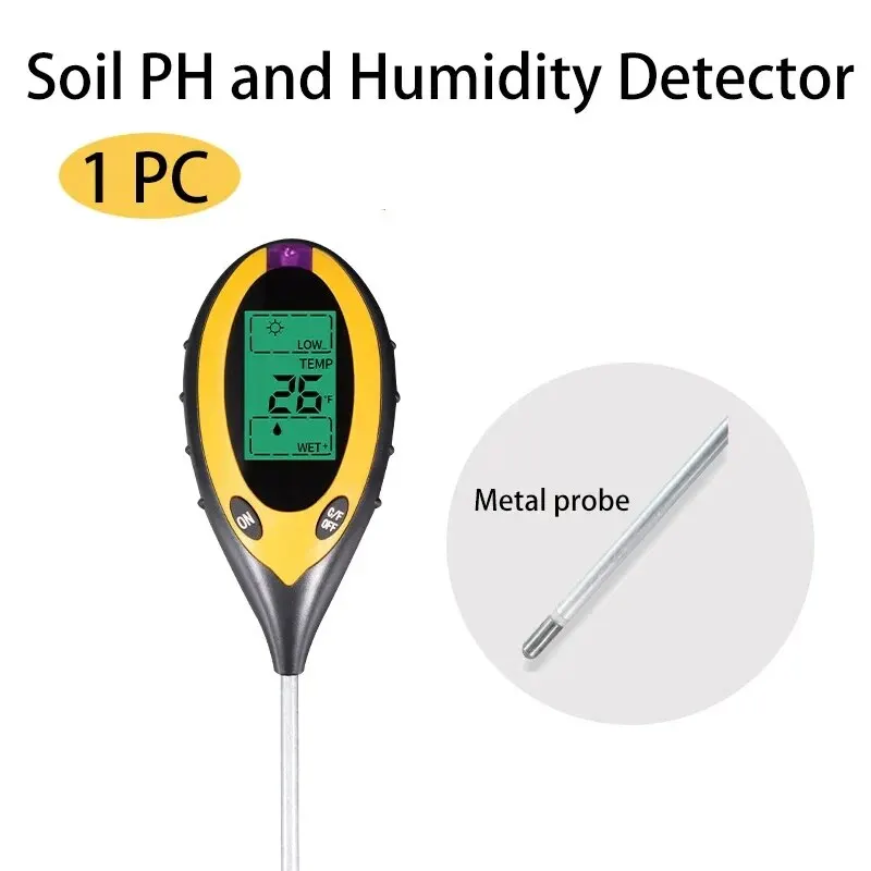 Soil PH and Humidity Tester Nutrient Water Tester High Precision Household Gardening Flower Grass Fertility Meter 1PC