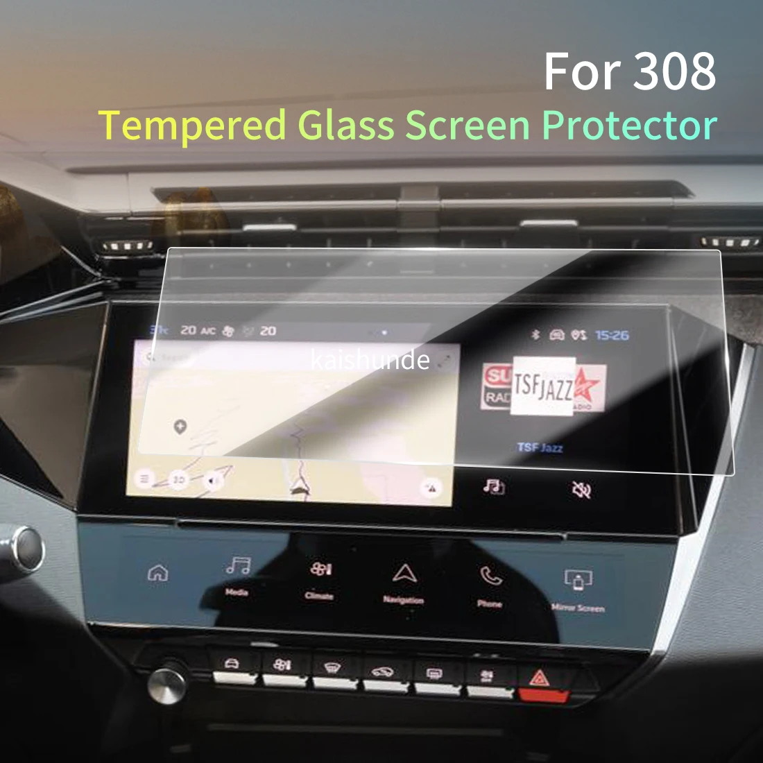 Car Stickers Meters Protector For 26 PEUGEOT 308 Tempered Glass Protective Film Display Navigation Vehicle