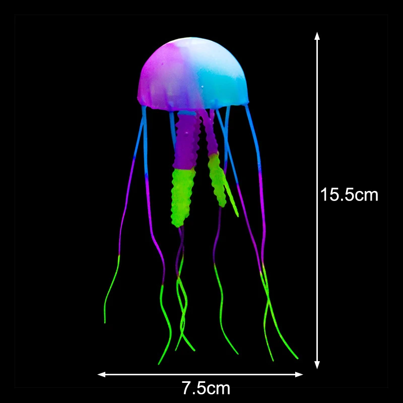 Fish Tank Aquascape Decorative Luminous Silicone Fake Jellyfish Aquarium Accessories Lifelike Floating Artificial Decorations