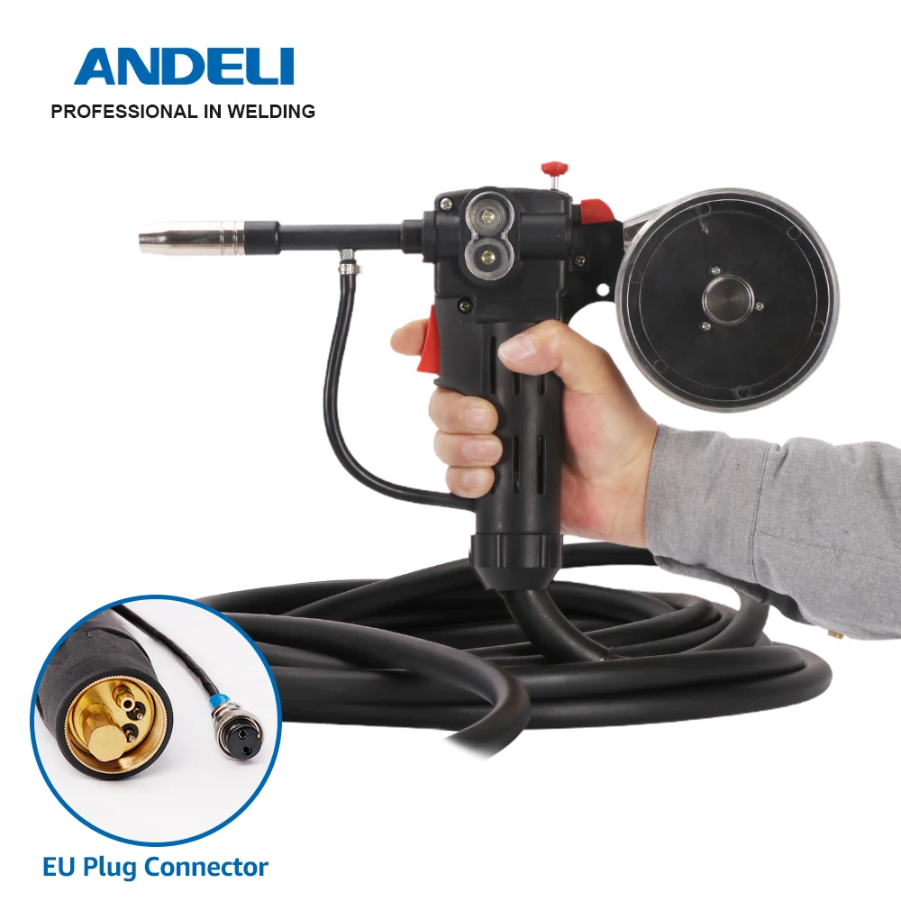 ANDELI MIG Torch Spool Gun 10m MIG MAG Welding Torch DC Motor for For Professional Welding Machine EU Plug