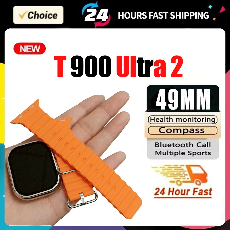 

New 49mm Watch T900 U2 Smart Watch 2025 Men Women Bluetooth BT Music Games Wireless Charging Smartwatch