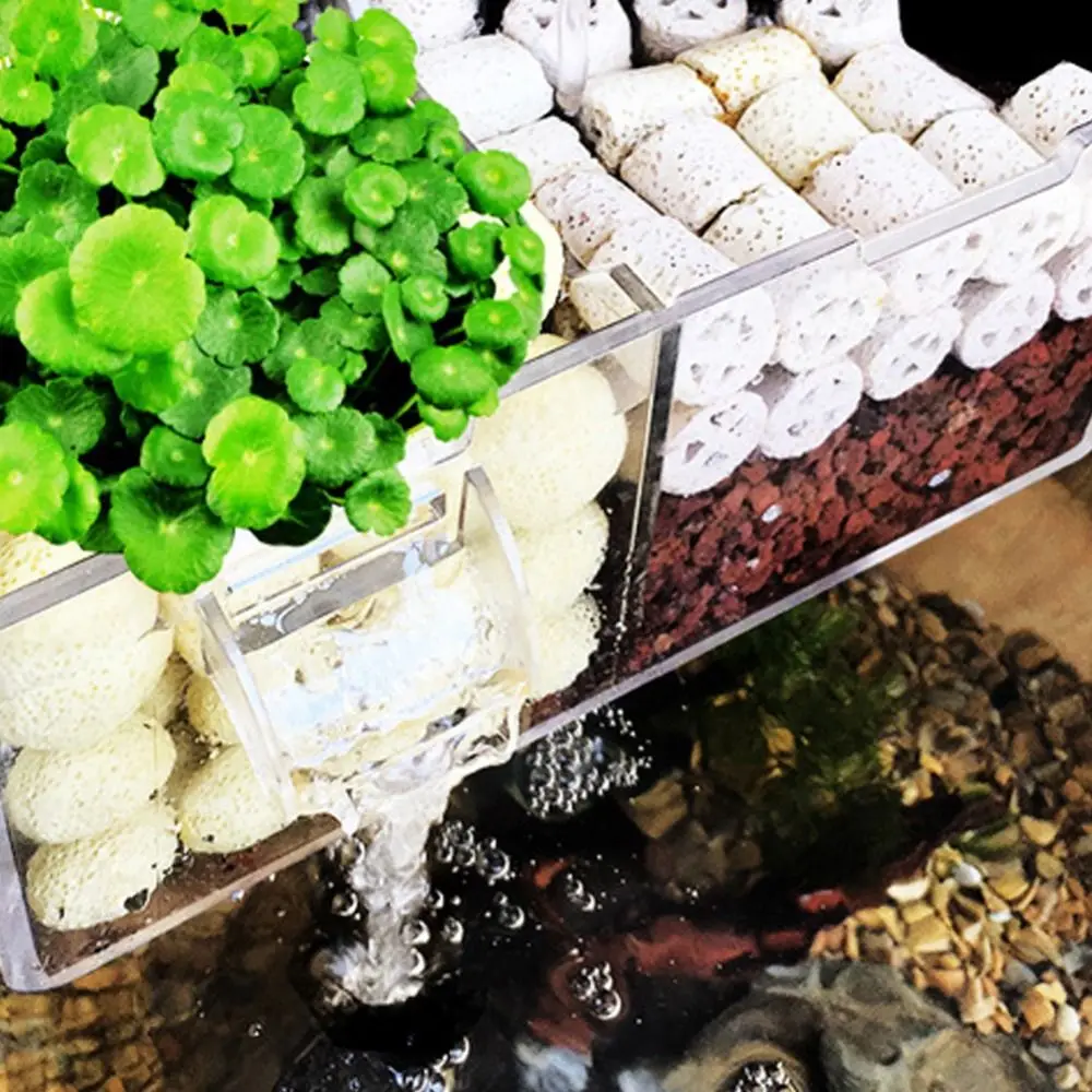 3-in-1 External Filter Box Hanging Type High Transparency Acrylic Fish Tank Top Filter Edge Hole Silent Waterfall