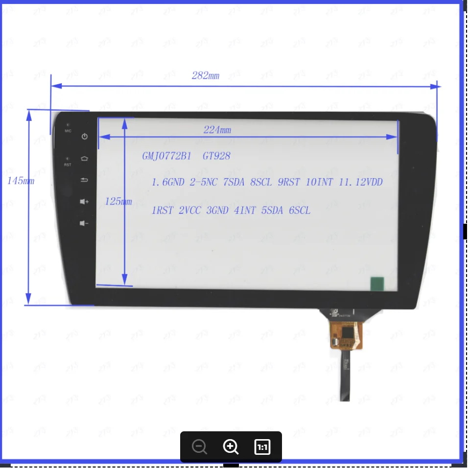 Freeshipping GMJ0772B1 282*145mm Capacitive Screen GT928