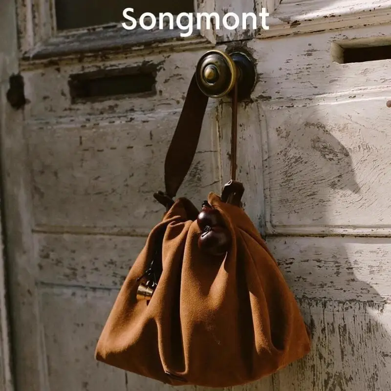 حقيبة Songmont Urban Tote حقيبة كروس من الجلد الطبيعي للنساء بتصميم بسيط ورباط علوي وسحاب وتنظيم واسع #6
