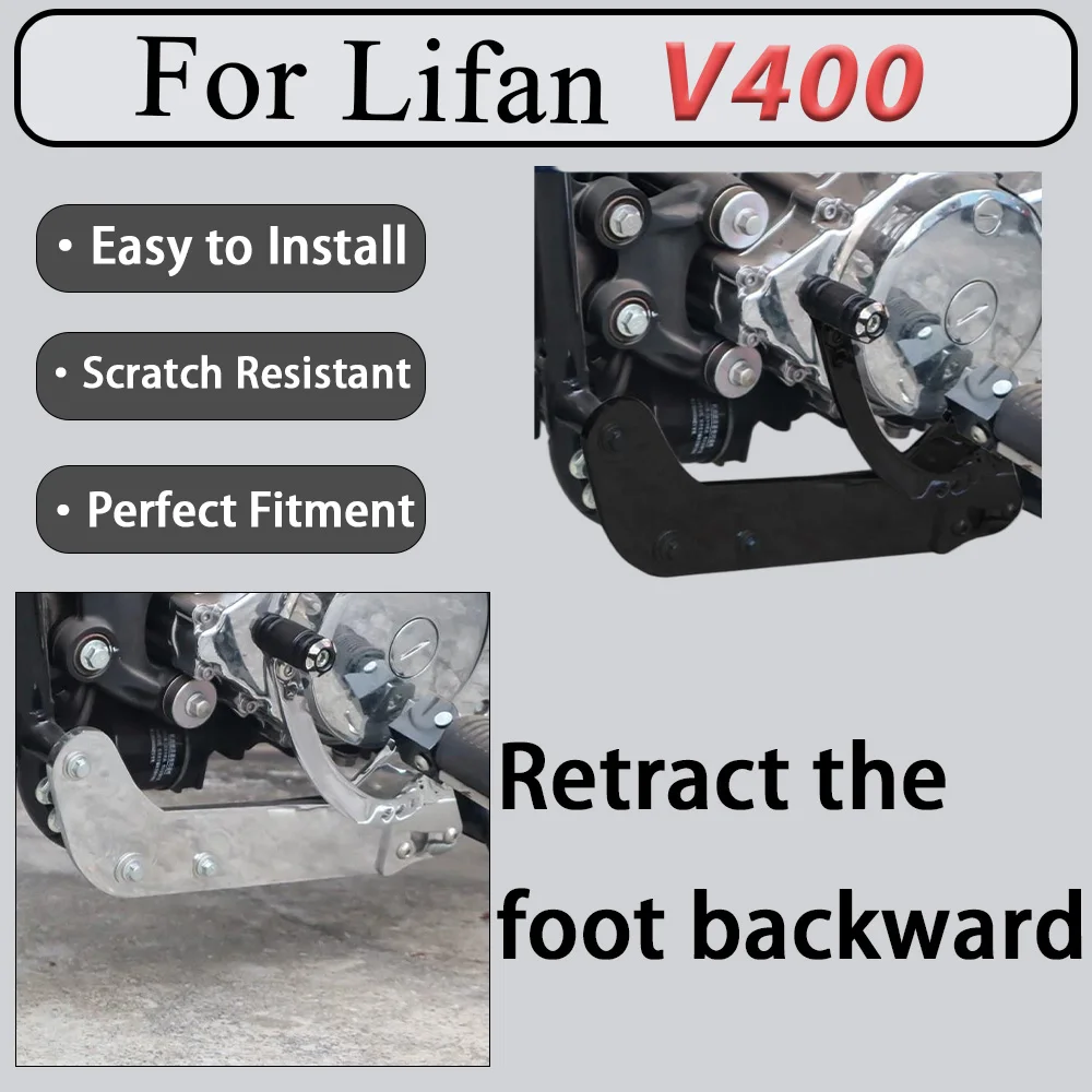For Lifan V400 Mid-Position Footrest Rearward Relocation Kit with Complete Installation Screw Set for Novice Self-Ass