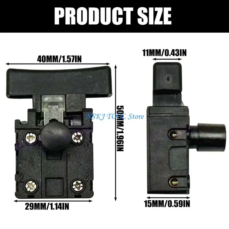 L8RC Replacement Power Tool Control Part with Black Plastic Housing for Routine Repair Service, Daily Maintenance Use, and Spare