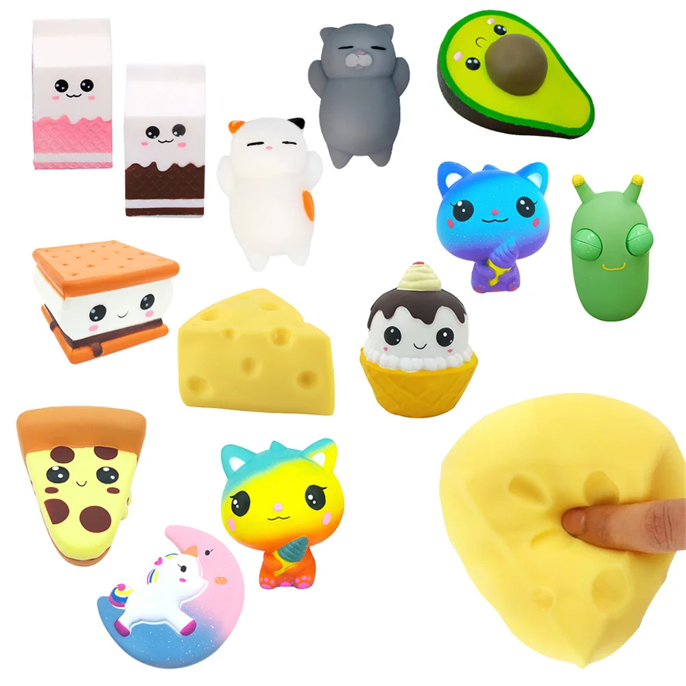 

Kawaii Cheese Cake Animal Squishy Fidget Toys Slow Rebound Simulation Food Children's Toys Stress Relief Squeeze Toys Kids Toys