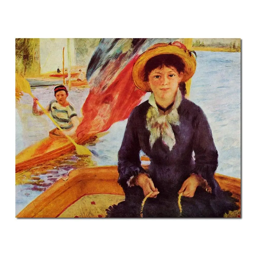 large oil paintings for sale Canoeing (Young Girl in a Boat) Pierre Auguste Renoir canvas art Handmade High Quality