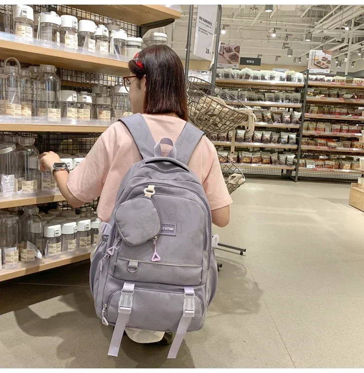 Sacs d'école pour garçons et filles, version coréenne, sac à dos polyvalent pour étudiants, impression haute, grande capacité, nouveau, 2024