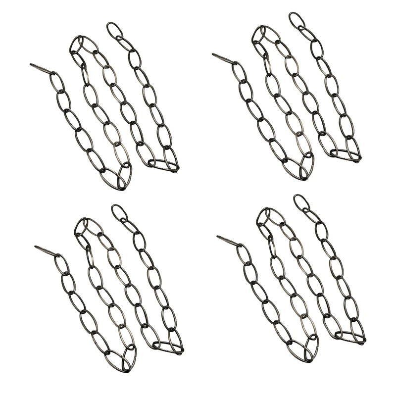 4X 1M Heavy Duty Chain For Vintage Chandelier Hanging Lamp,Pearl Black