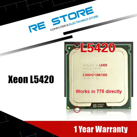Intel xeon L5420 2.5GHz Processor Works on LGA 775 motherboard