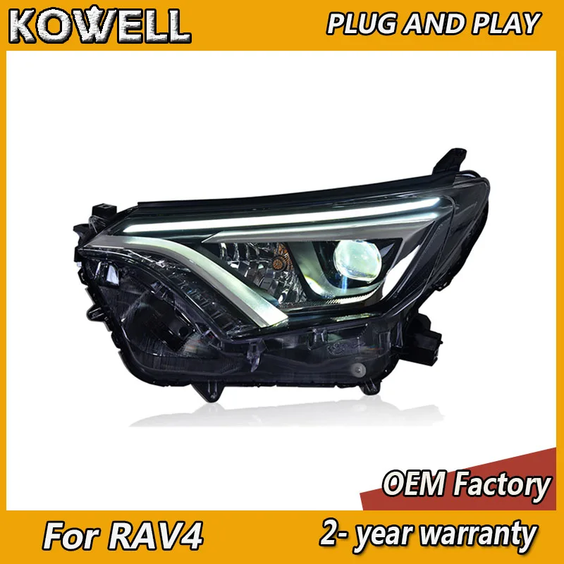 KOWELL Car Styling for Toyota RAV4 Headlights 2016-2019 RAV4 Head Light DRL Turn Signal Low High Beam Projector Lens