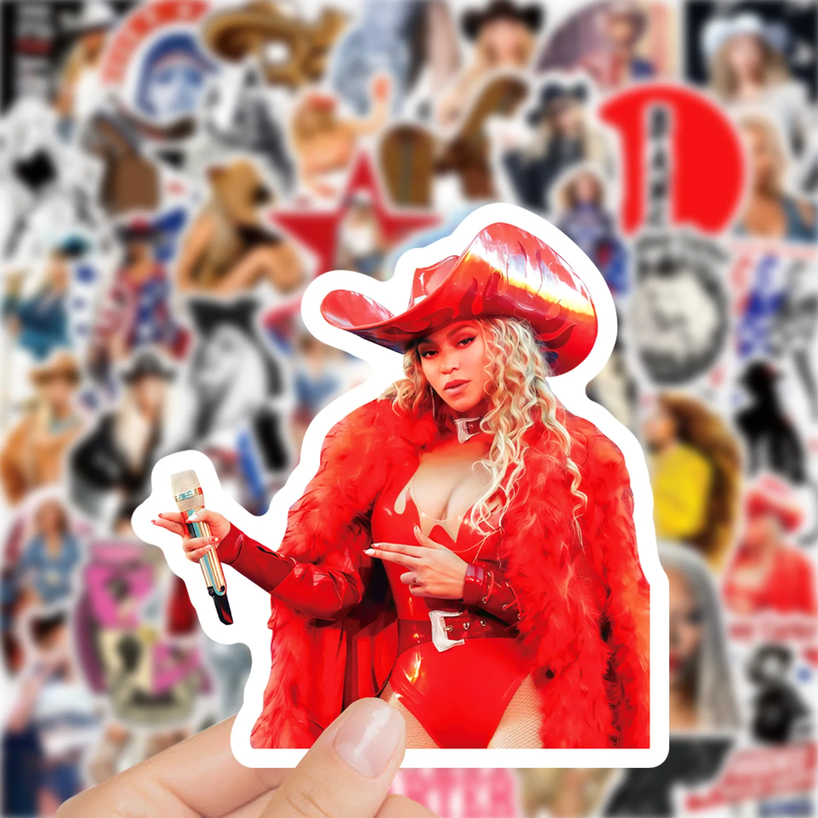 50PCS Pop Singer Beyoncé Graffiti Stickers DIY Luggage Laptop Phone Guitar Skateboard Waterproof Decals Toys Gifts