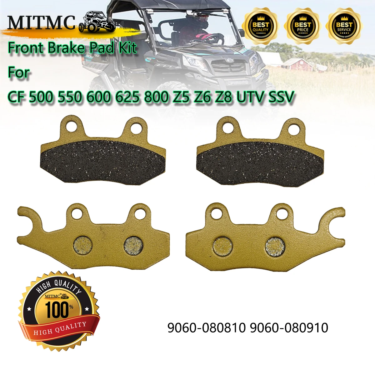 

Front Brake Pad Kit （Left & Right）For CF Cforce Zforce 500 550 600 625 800 Z5 Z6 Z8 UTV SSV 9060-080810 9060-080910