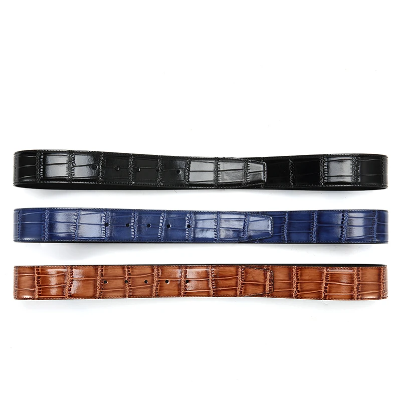 Men's Belt Fashion Crocodile Pattern Belt Casual Business Style Jeans Waistband coloring Plate buckle Genuine Leather Belt
