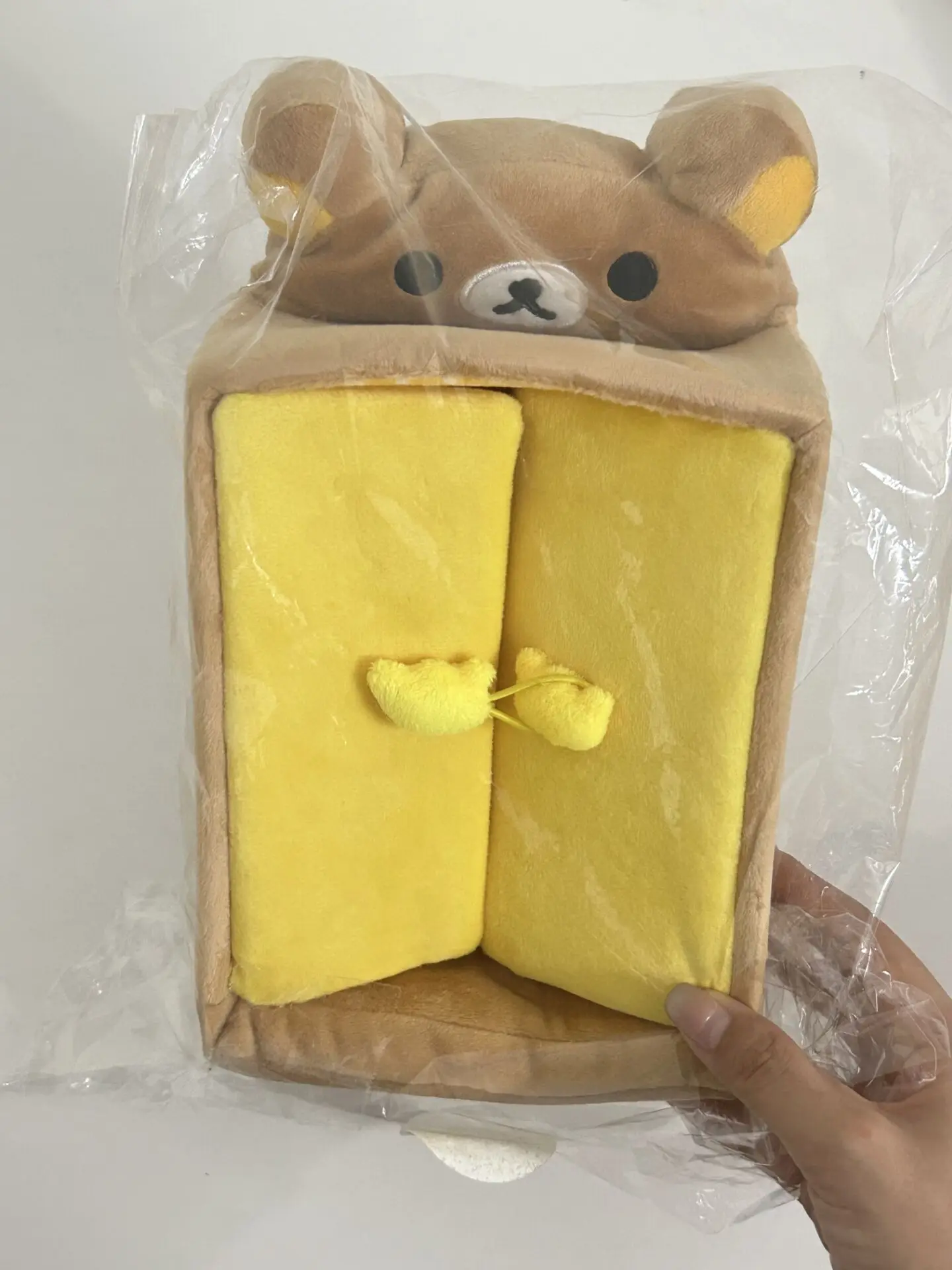 Rilakkuma Bear Peluche Scatola per guardaroba Custodia per cosmetici ripiena Contenitore per trucco Borse da tavolo per trucco per donne Ragazze Casa