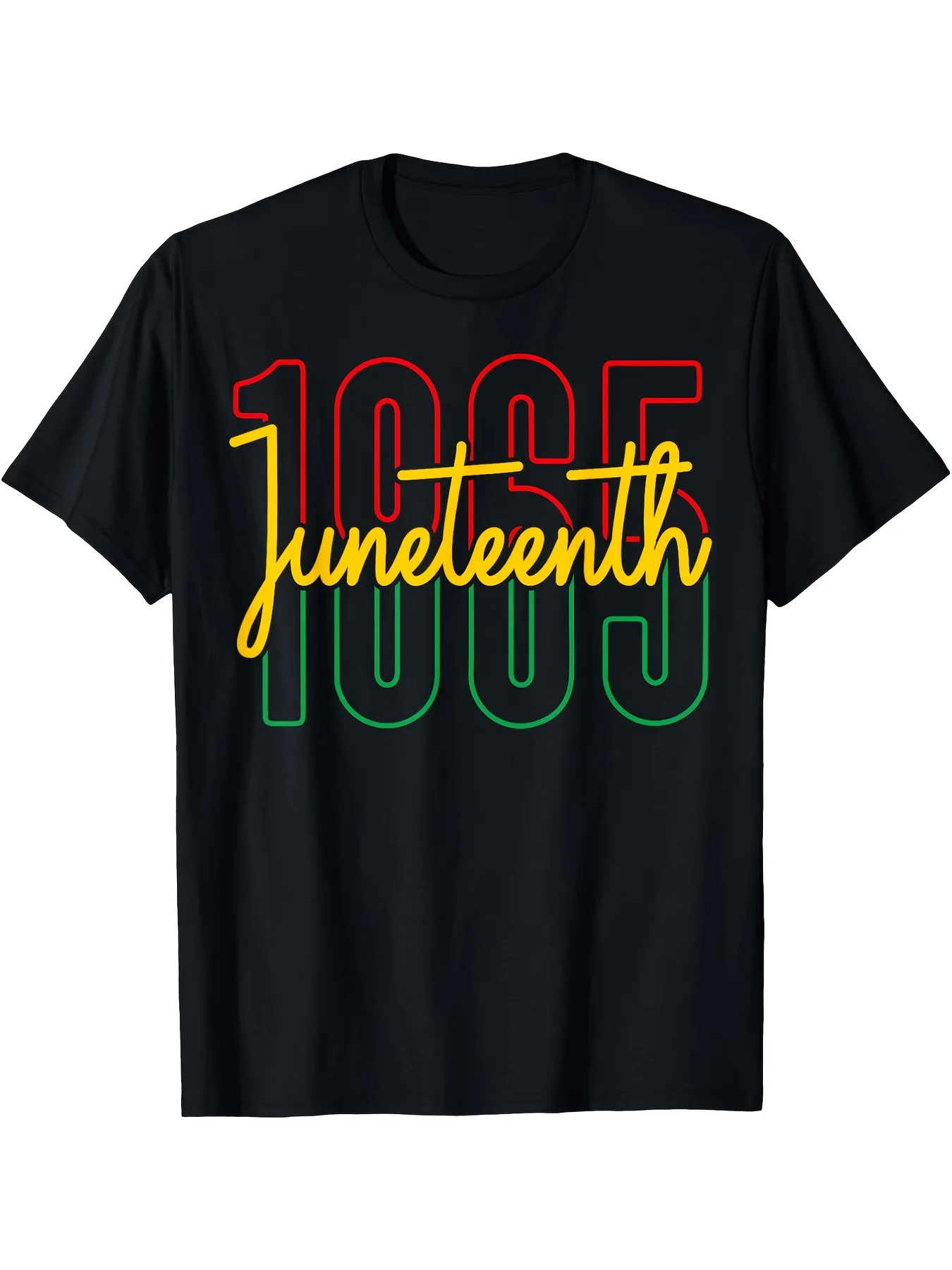 Juneteenth 1865 Black History Month Men's & Women's T-Shirt - 100% Cotton, Crew Neck, Short Sleeve, Vibrant JUNETEENTH Print Design, Casual & Comfortable Fit for All Seasons