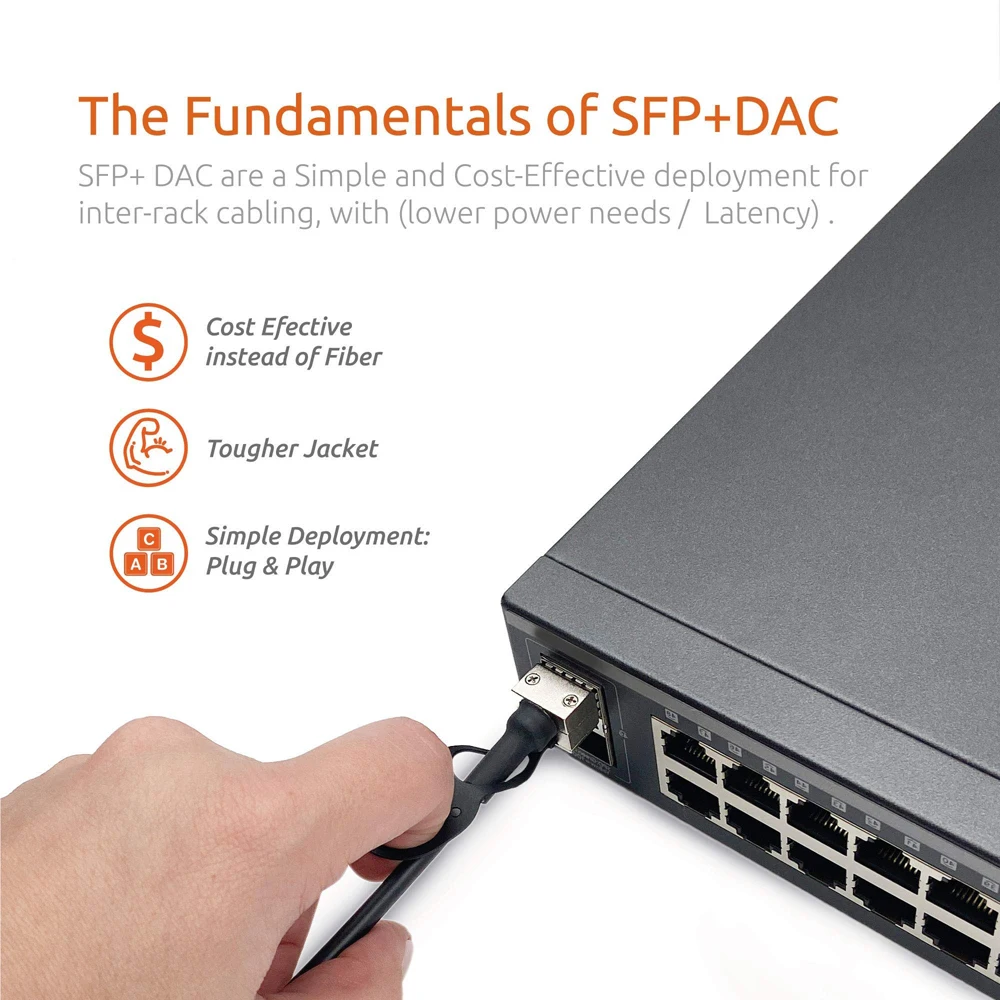 패시브 10G SFP + DAC Twinax 케이블, 시스코 SFP-H10GB-CU2M, 유비퀴티 유니파이, 포티넷 등과 호환 가능, 0.25-7m 옵션