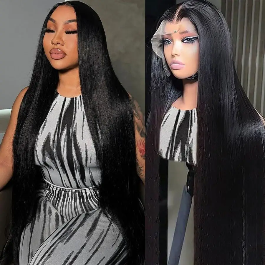 

30 Inch 13x6 Lace Front Wigs Human Hair Straight Lace Front Wigs 200 Density Straight Human Hair Wigs Pre Plucked HD Lace Fronta