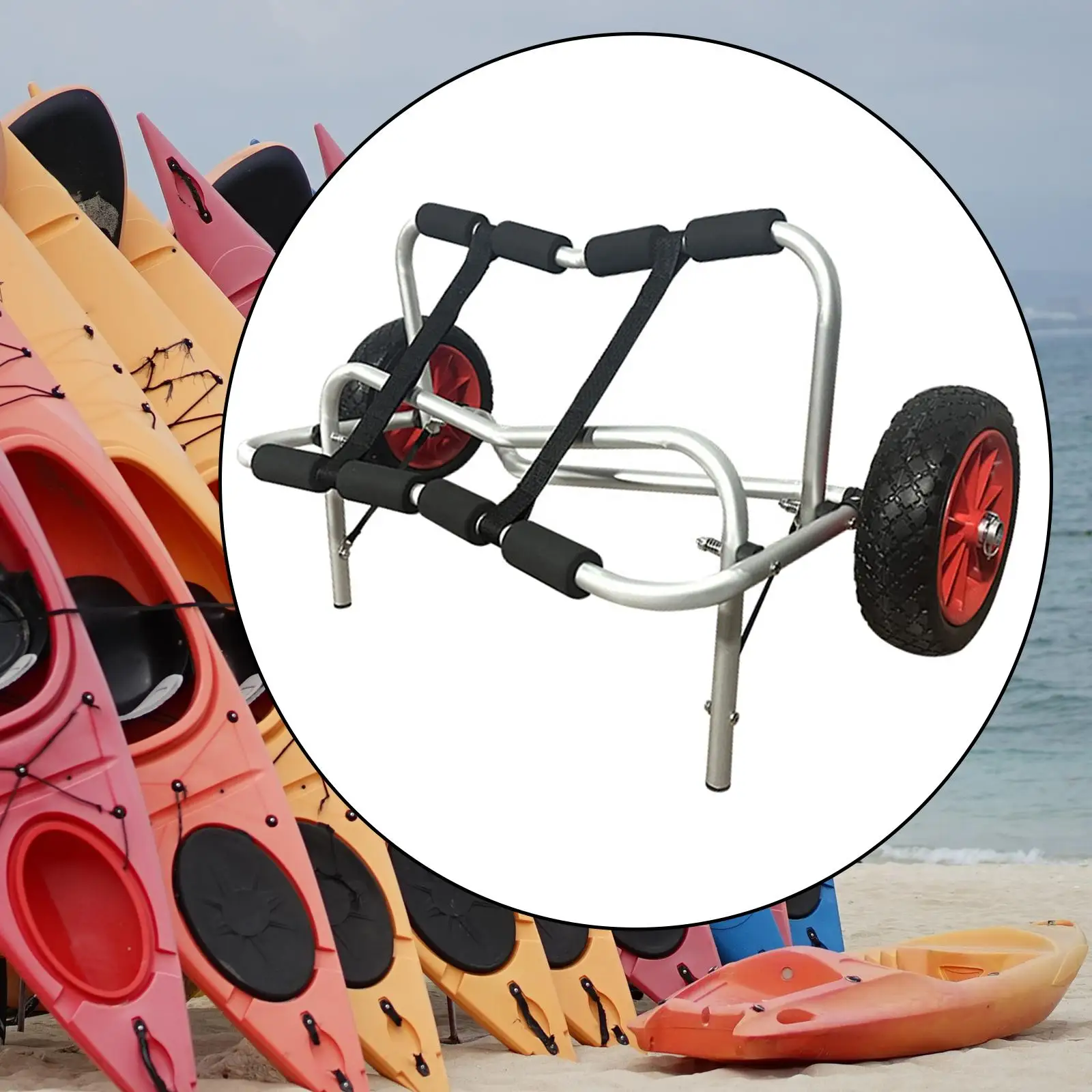 

Folding Kayak Trolley Accessories Carrier Cart for Outdoor Kayaking Boating