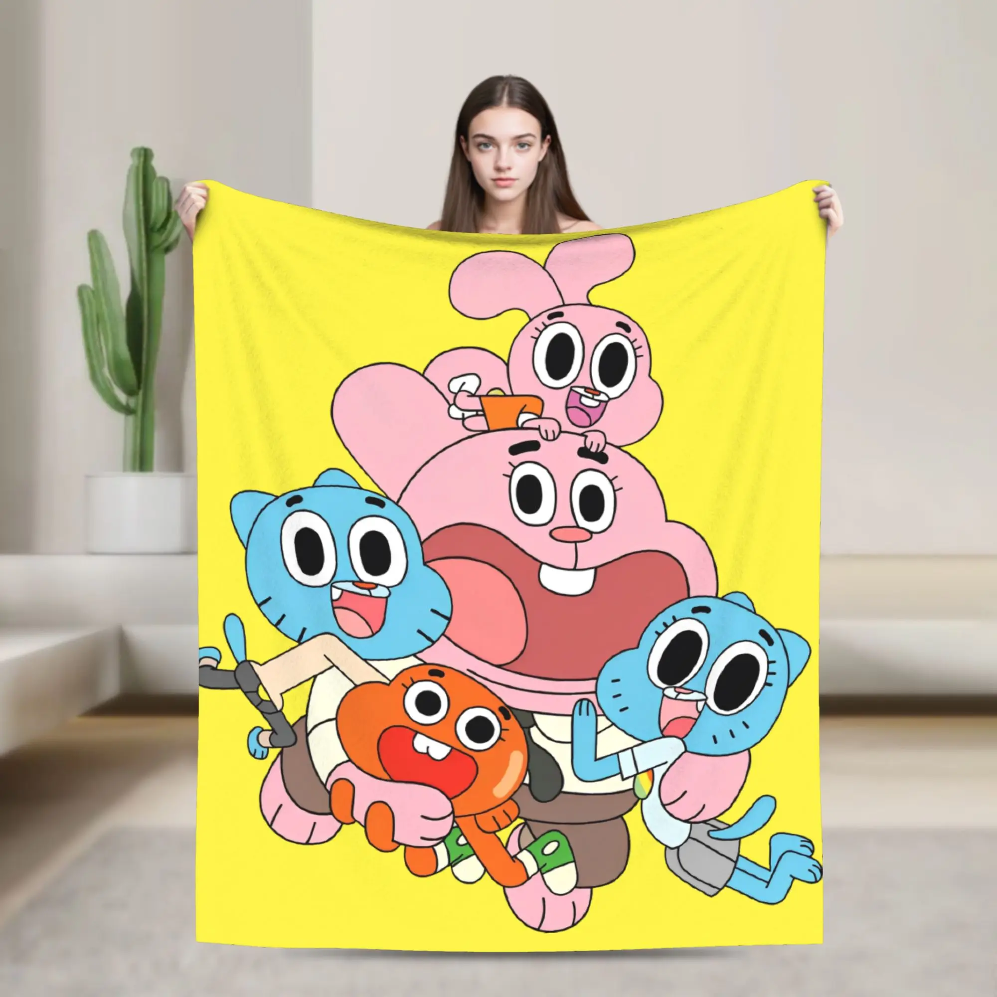 Gum Ball Cartoon Fuzzy Blankets Video Game Customized Throw Blanket for Home Hotel Sofa  125*100cm Plush Thin Quilt