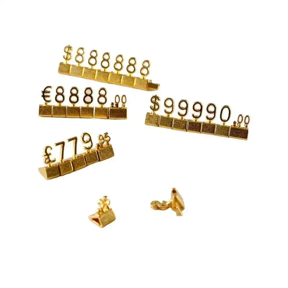 Luxury 3d Metal Shelving Adjustable Price Tag Callouts Price Display Euro Pound Price Numeral Cubes Assembly Lable Blocks Stick