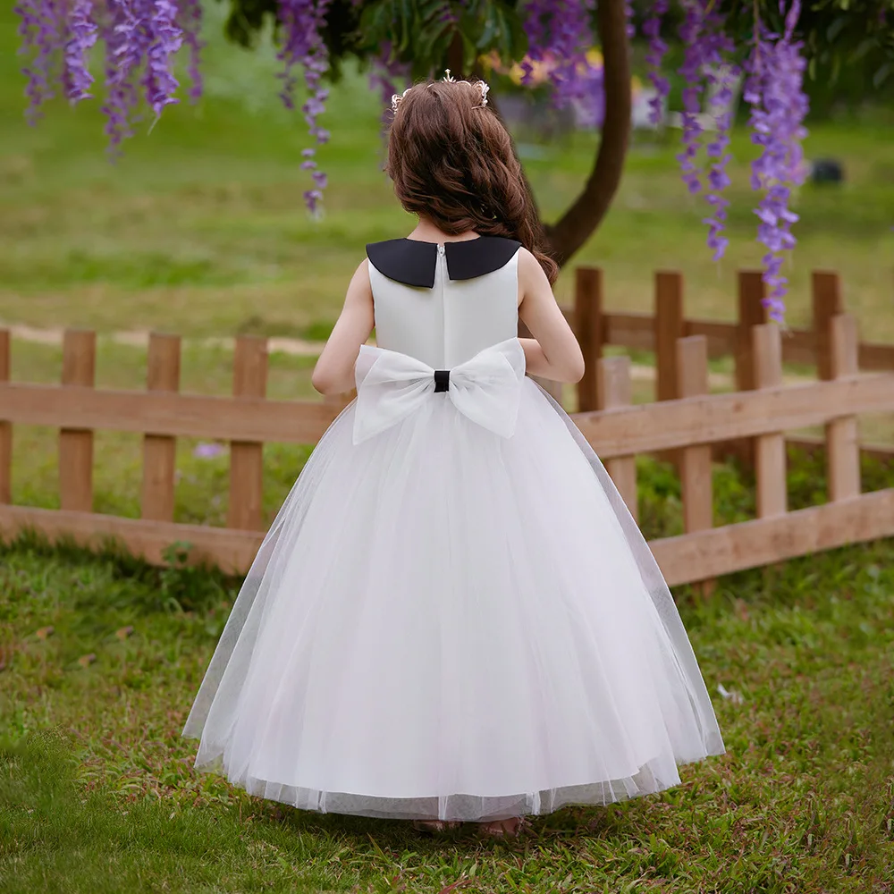 New Princess Long Dress Girls Fashion Show Performance High End Bow Dress Long Dress