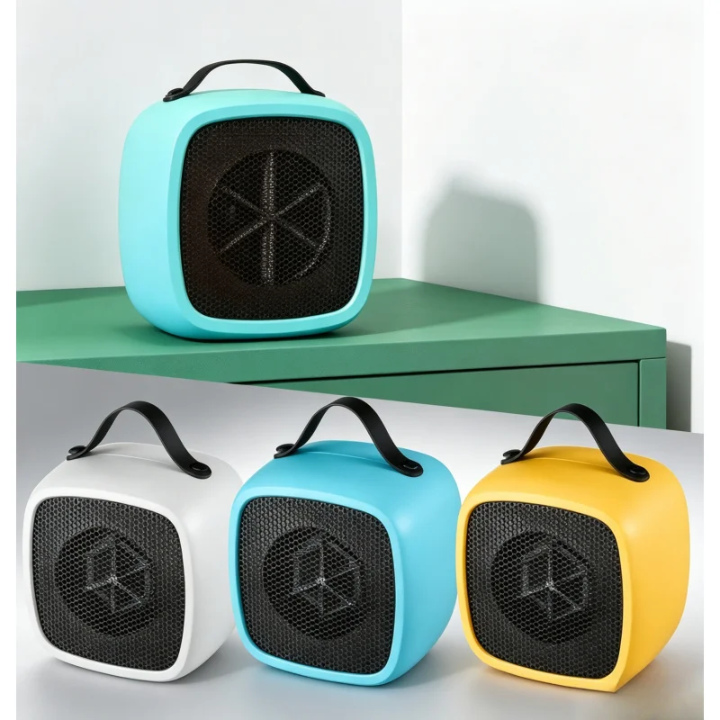 Aquecedor Portátil Mini de 500W, Cerâmico PTC, Aquecimento Rápido, Silencioso, Ventilador de Ar Quente para Casa e Escritório, Aquecedor de Inverno