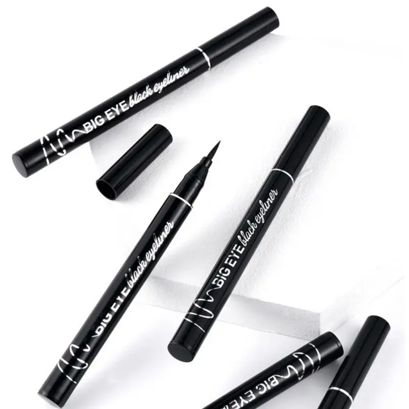 Stylo Eyeliner Liquide Noir Imperméable à vaccage Rapide pour Femme, Crayon Eyeliner, Tête en Éponge, Maquillage, Cosmétiques, Pas Cher, 1 Pc, 2 Pcs, 3Pcs