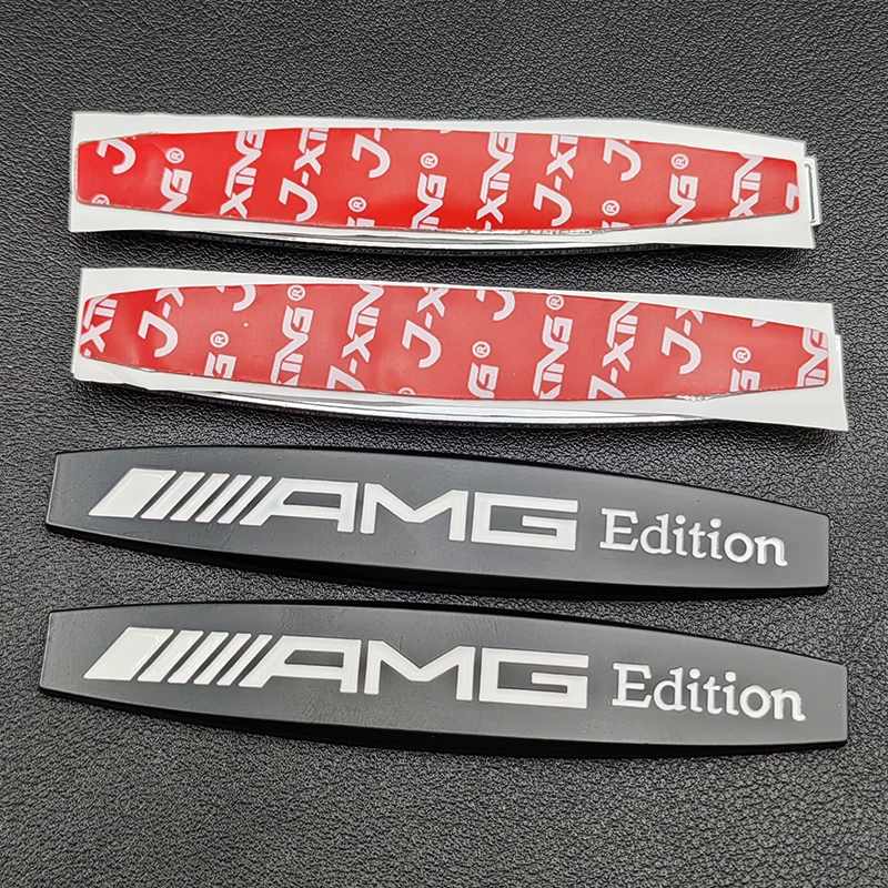 2pcs 3D Metal Logo AMG Edition Emblem Sticker Car Fender Badge for Mercedes A B C E S ML GL W176 W177 W203 W204 W211 Accessories view 2