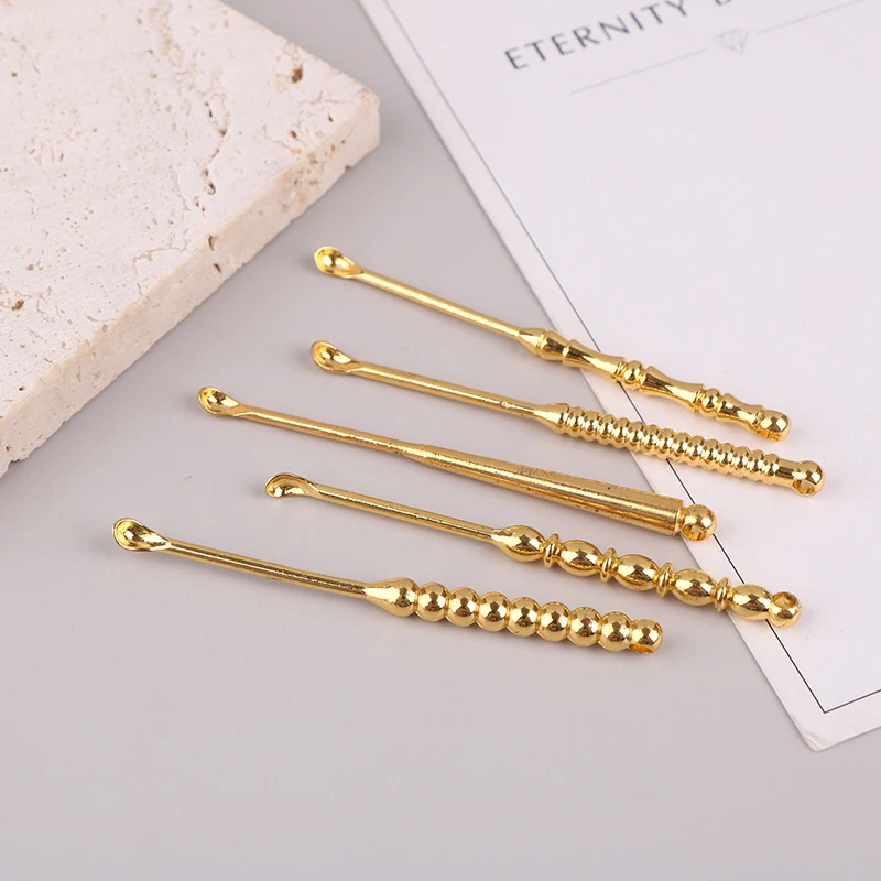 Ear Pick Ear Curette Cleaner Earwax Removal Cleaning Tools Brass Ear Spoon Portable Ear Cleaner Curette Multiple Design