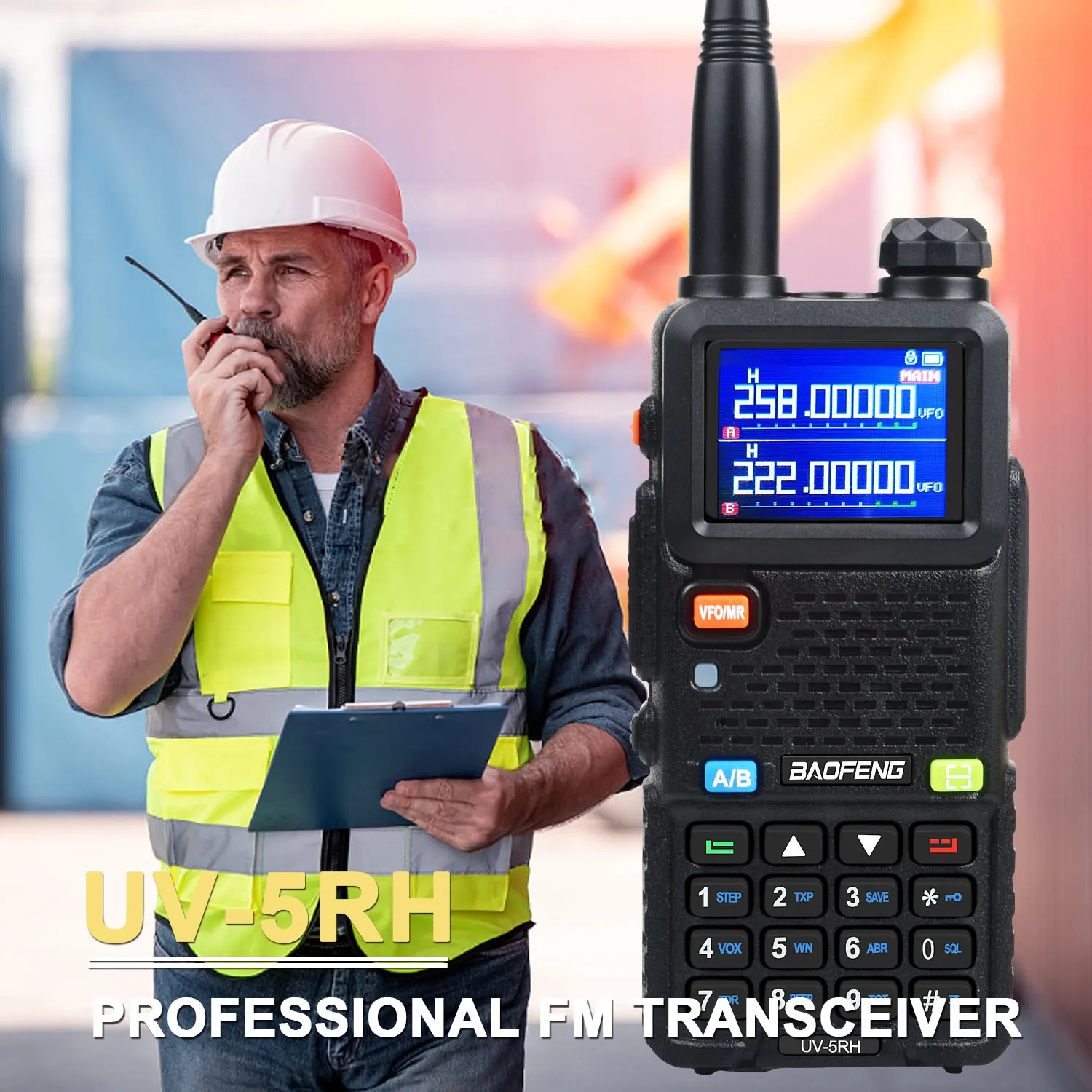 Baofeng UV-5RH 트라이밴드 워키토키, UHF 400-520MHz, VHF136-174MHz 200-260MHz, 무선 고속 복사, 1 채널, 7W, 999Ch FM 라디오