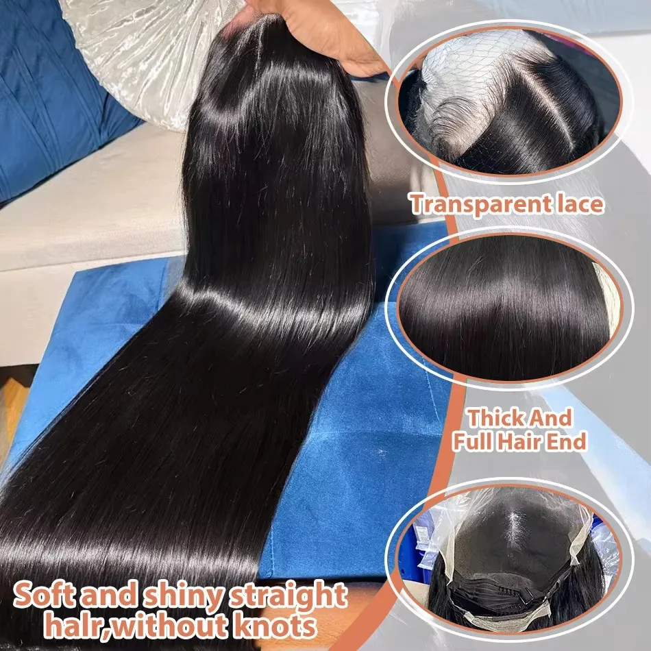 Peluca de encaje HD, cabello humano prearrancado, peluca de encaje HD, pelucas de cabello humano 13x6, peluca Frontal de encaje recto de hueso de 36 pulgadas para mujeres