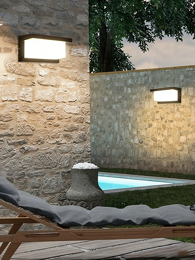 Outdoor Solar LED Wall Lights IP65 Waterproof Wall Sconce 3-Colors Temperature Dimmable Solar Lamp For Garden Porch Patio Fence