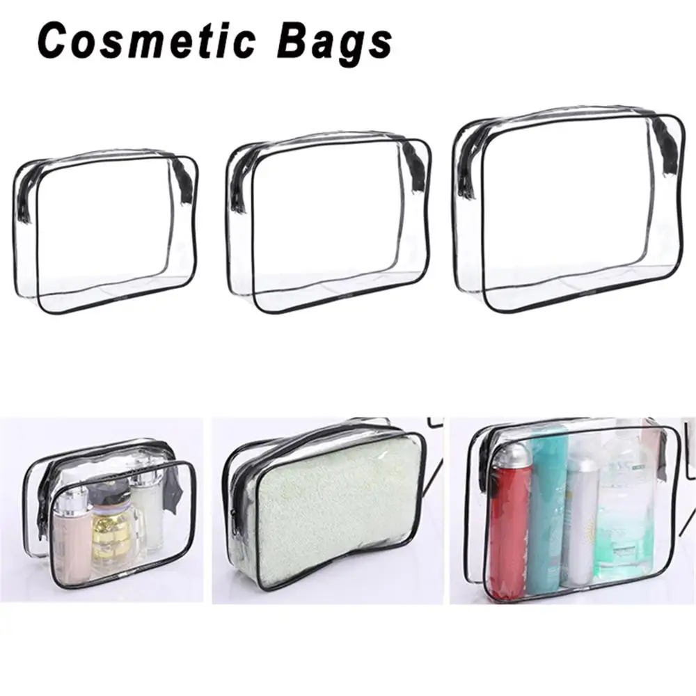 Environmental Protection Storage Pouch Waterproof Zipper Cosmetic Bags Makeup Case Toiletry Bag Transparent