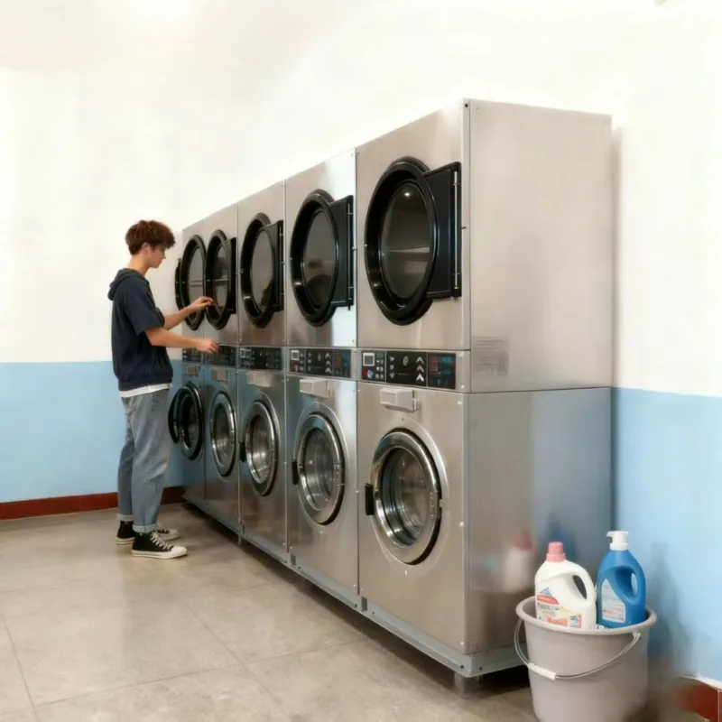 Custom Commercial Washing Machine for Sale Stacked Washer Dryer Combo Coin Operated Available